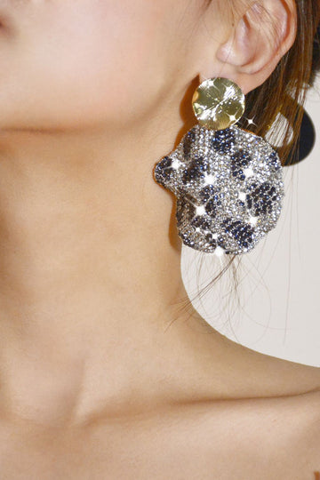 Leopard Rhinestones glitrende øredobber